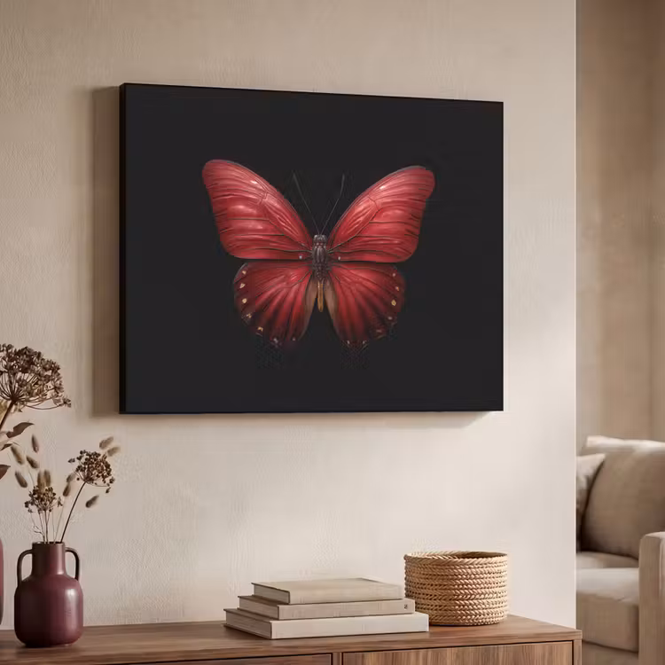 Art Frame - Vlinder - Rood - Minimalistisch — 4