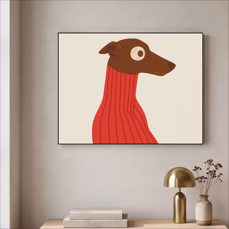 Art Frame - Silhouet - Hond - Trui - Rood — 3