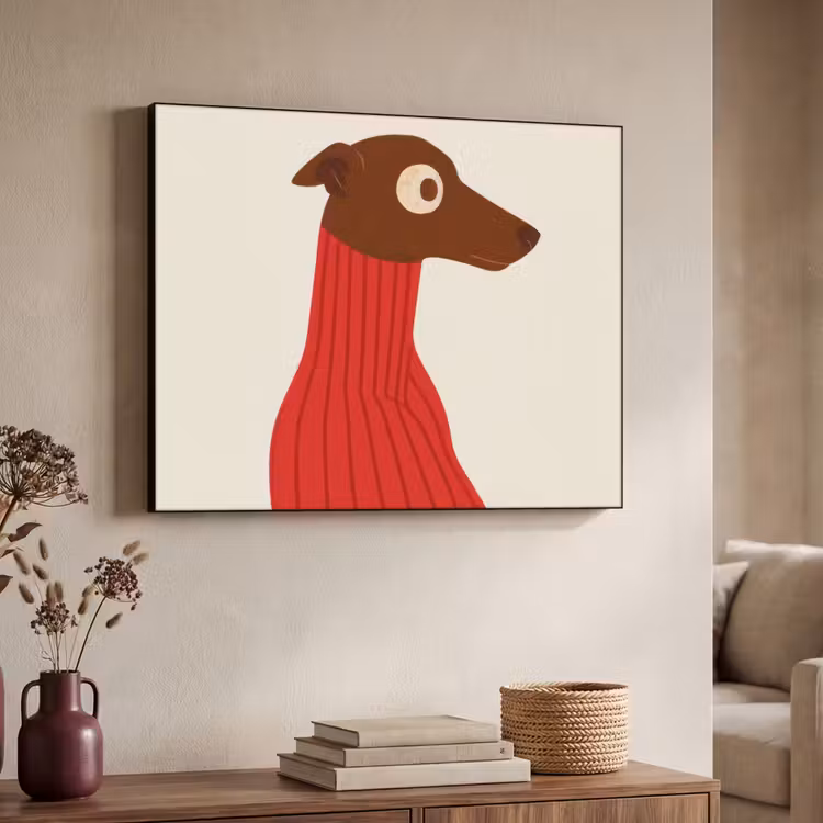 Art Frame - Silhouet - Hond - Trui - Rood — 4