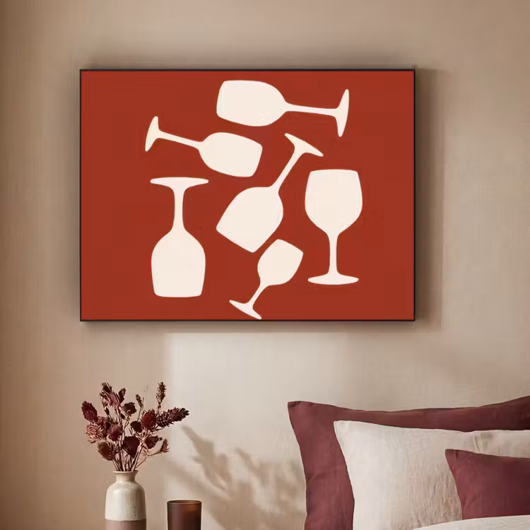 Art Frame - Wijnglazen - Silhouetten - Wit — 2