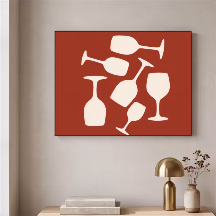 Art Frame - Wijnglazen - Silhouetten - Wit — 3