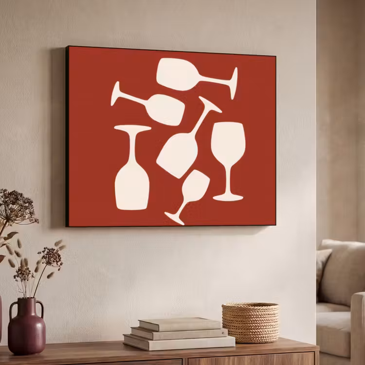 Art Frame - Wijnglazen - Silhouetten - Wit — 4