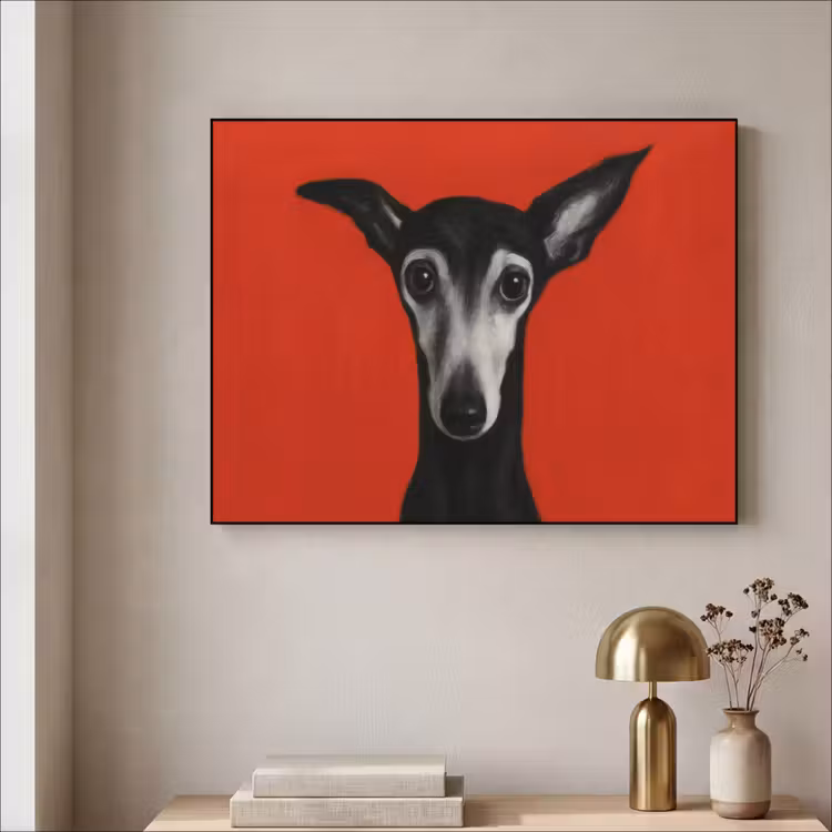 Art Frame - Windhond - Minimalistisch - Rood — 3