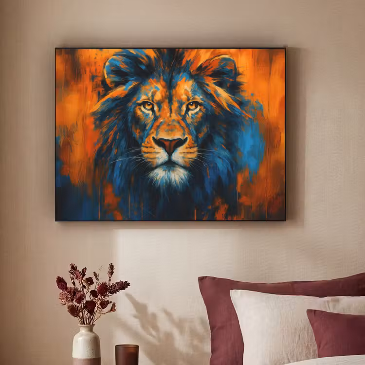 Art Frame - Schilderij - Leeuwenkop - Oranje — 2
