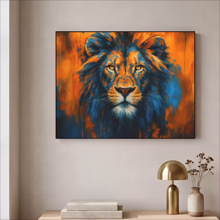 Art Frame - Schilderij - Leeuwenkop - Oranje — 3