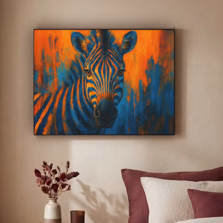 Art Frame - Zebra - Abstract - Blauw — 2