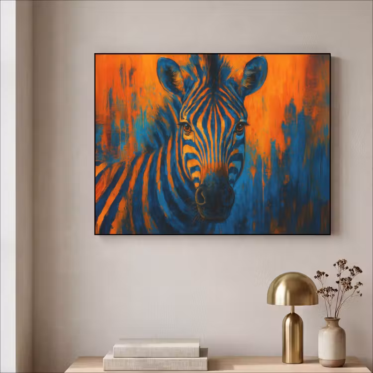 Art Frame - Zebra - Abstract - Blauw — 3
