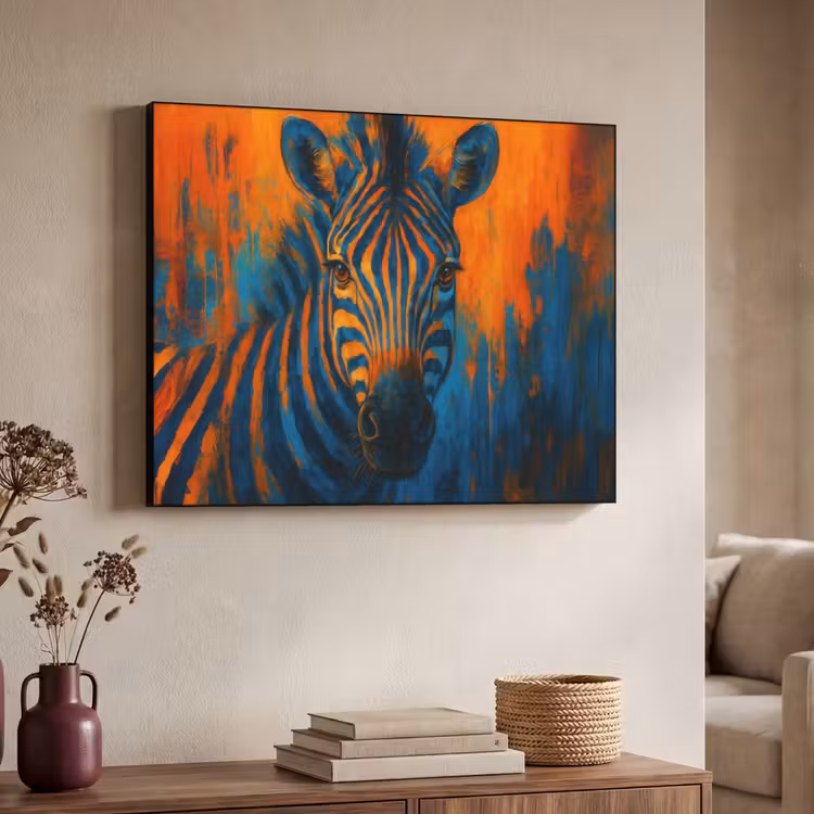 Art Frame - Zebra - Abstract - Blauw — 4