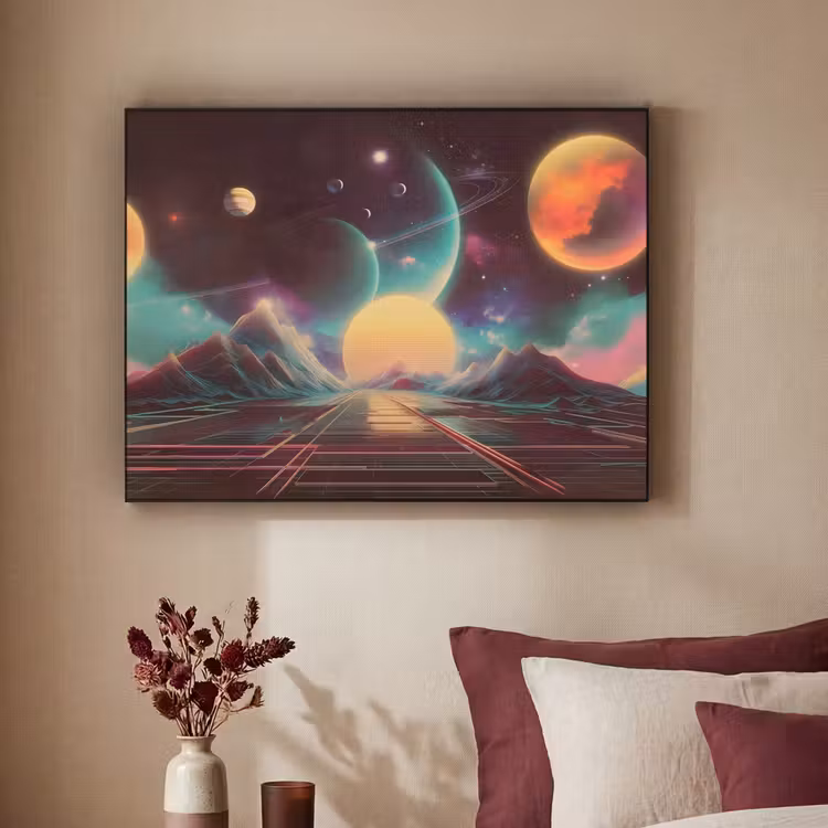 Art Frame - Planeten - Neon - Berglandschap - Zon — 2