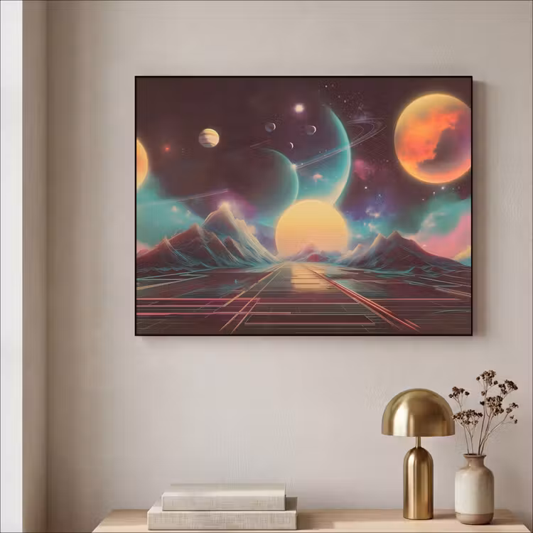 Art Frame - Planeten - Neon - Berglandschap - Zon — 3