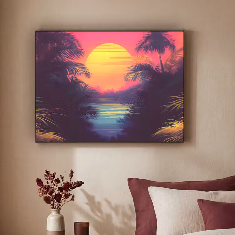 Art Frame - Zon - Geel - Palmbomen - Tropisch — 2