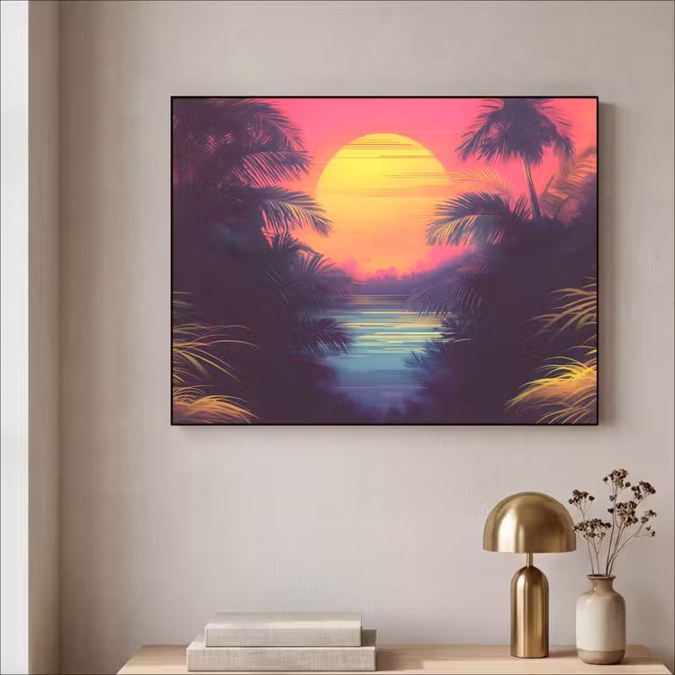 Art Frame - Zon - Geel - Palmbomen - Tropisch — 3