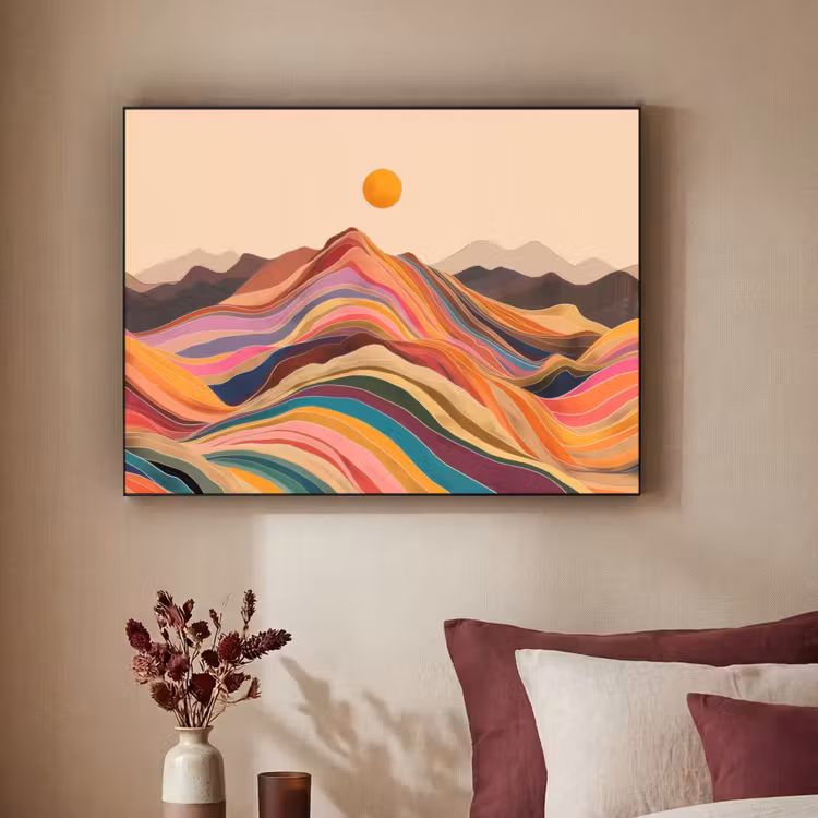 Art Frame - Zon - Kleurrijk landschap - Bergen — 2
