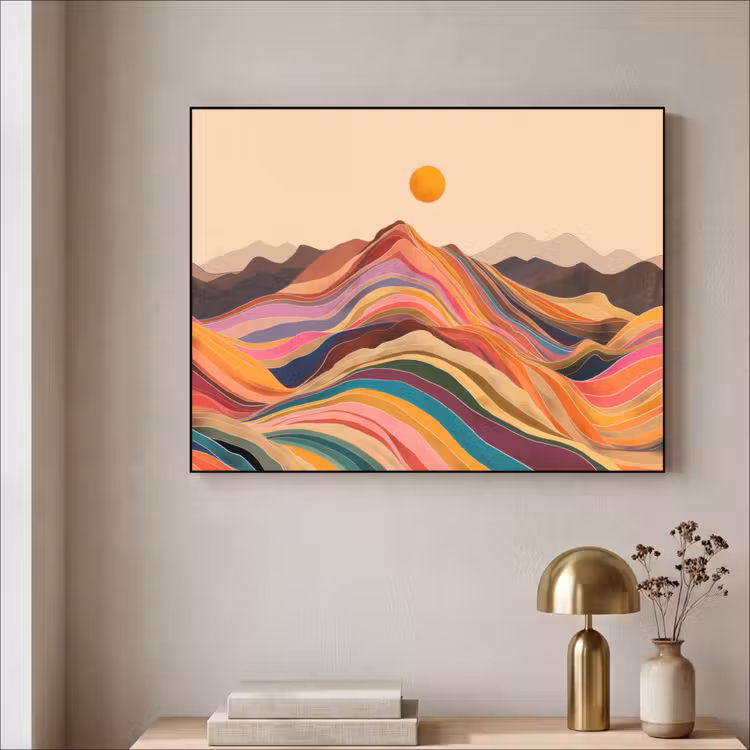 Art Frame - Zon - Kleurrijk landschap - Bergen — 3