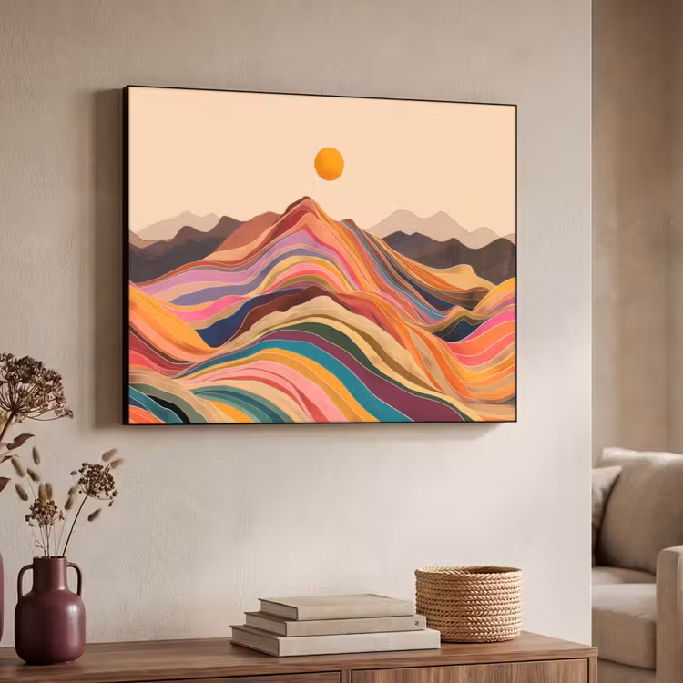 Art Frame - Zon - Kleurrijk landschap - Bergen — 4