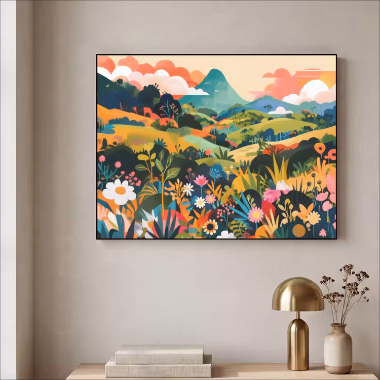Art Frame - Zonlicht - Heuvels - Wolkenlucht — 3