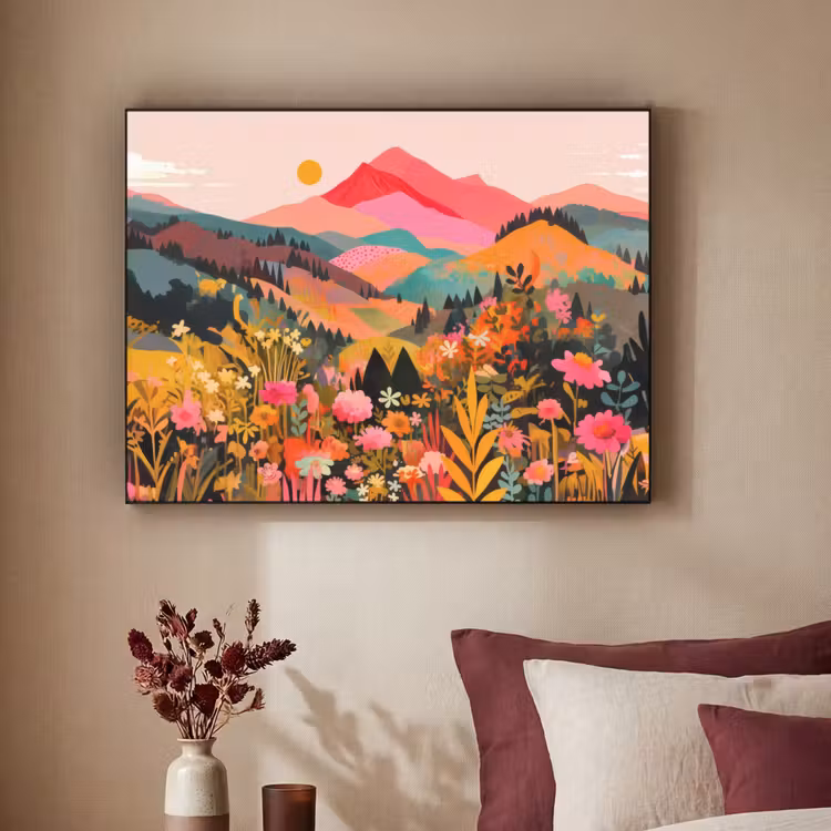 Art Frame - Zonsondergang - Bergvallei - Contrast — 2