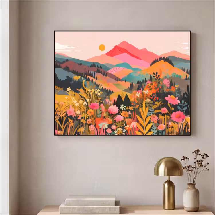 Art Frame - Zonsondergang - Bergvallei - Contrast — 3