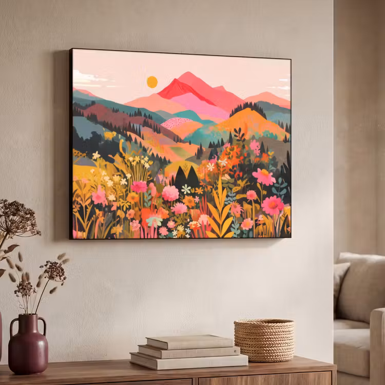Art Frame - Zonsondergang - Bergvallei - Contrast — 4