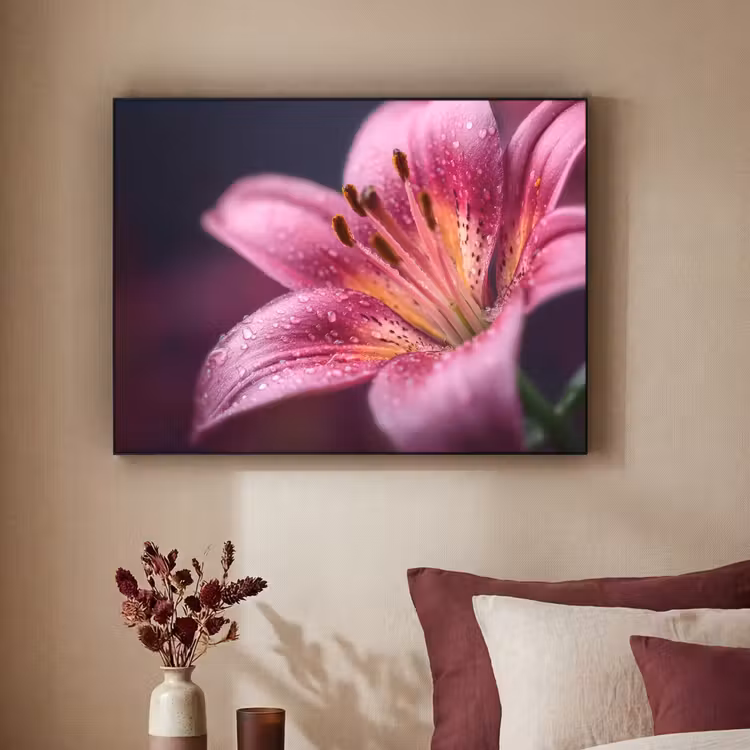 Art Frame - Roze - lelie - Dauwdruppels — 2