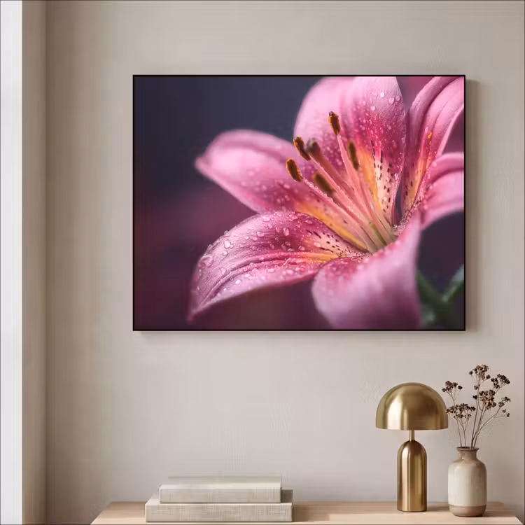 Art Frame - Roze - lelie - Dauwdruppels — 3