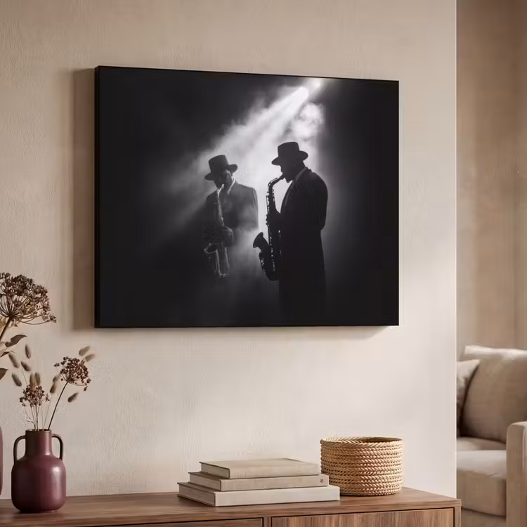 Art Frame - Saxofonisten - Hoeden - Rook - Licht — 4