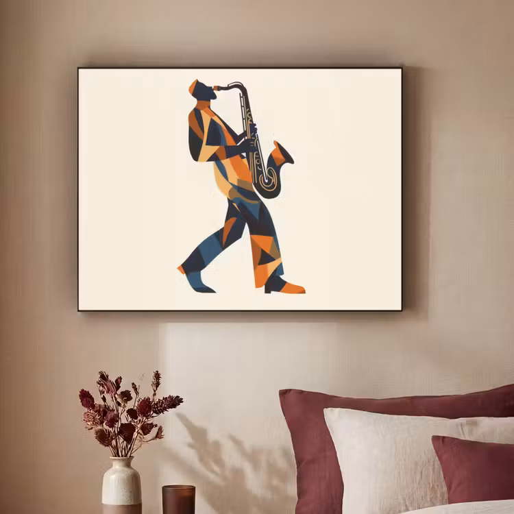 Art Frame - Saxofoon - Abstract - Persoon - Blauw — 2