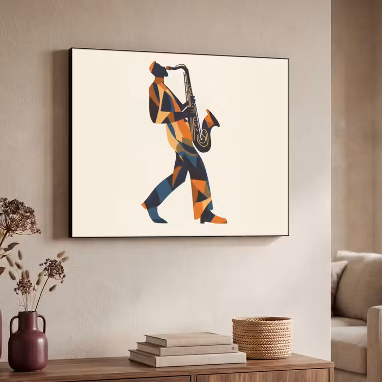 Art Frame - Saxofoon - Abstract - Persoon - Blauw — 4