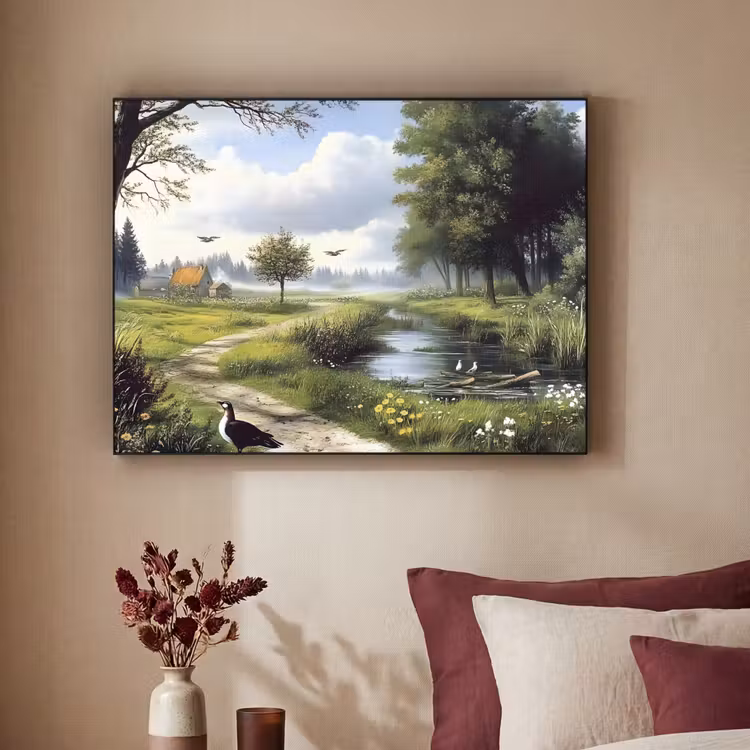 Art Frame - Zandpad - Groen landschap - Water — 2