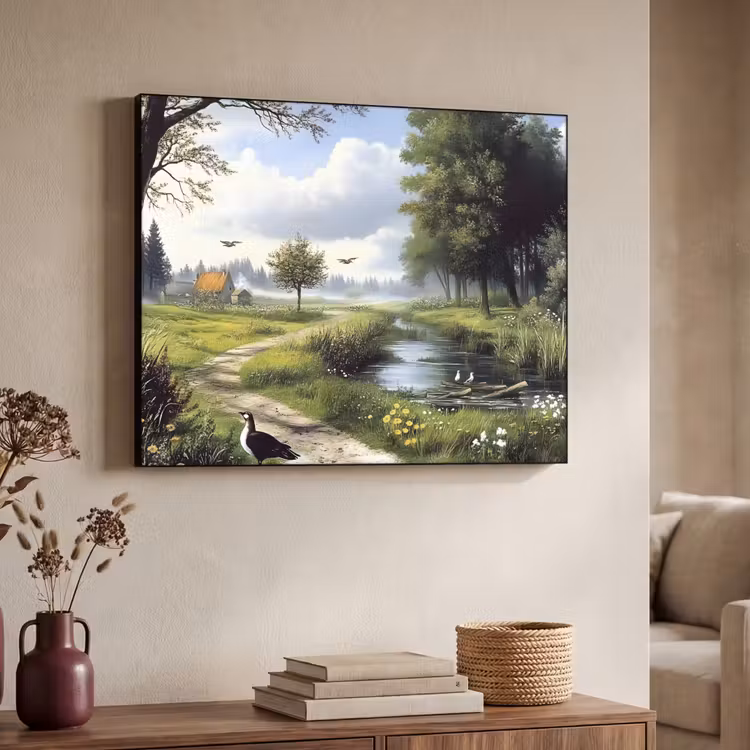Art Frame - Zandpad - Groen landschap - Water — 4