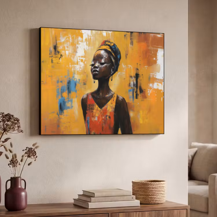 Art Frame - Vrouw - Ogen - Penseelstreken - Geel — 4
