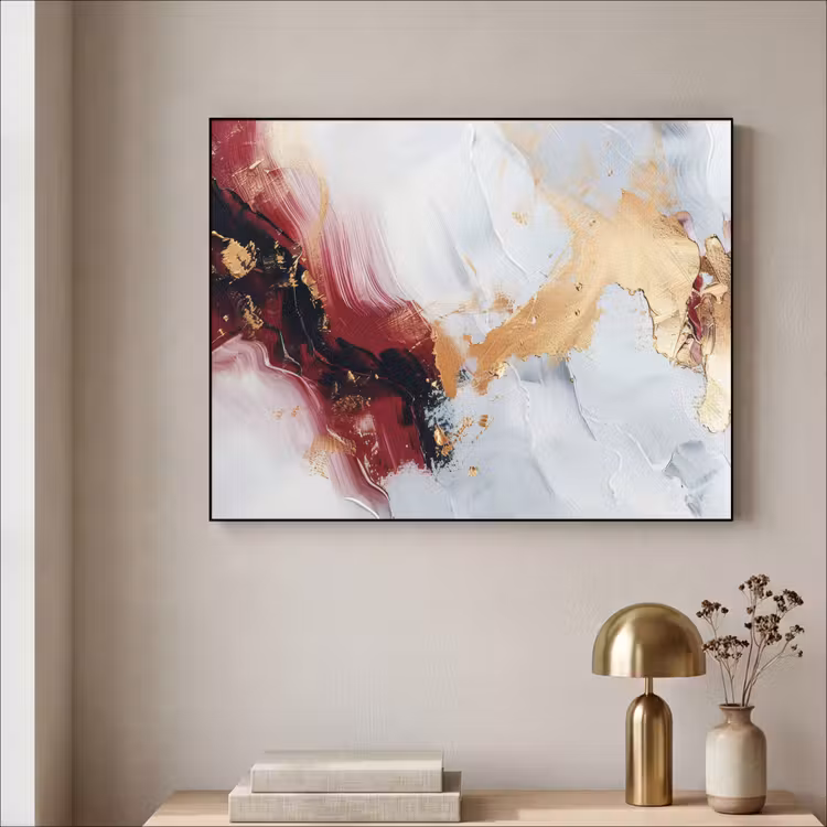 Art Frame - Rood - Abstract - Goud - Modern — 3