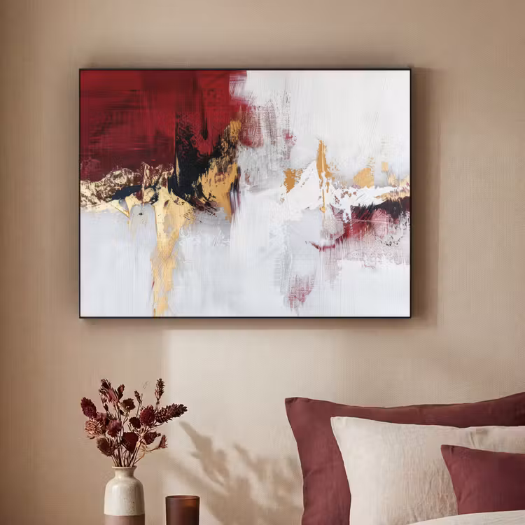 Art Frame - Rood - Marmer - Abstract - Goud - Modern — 2