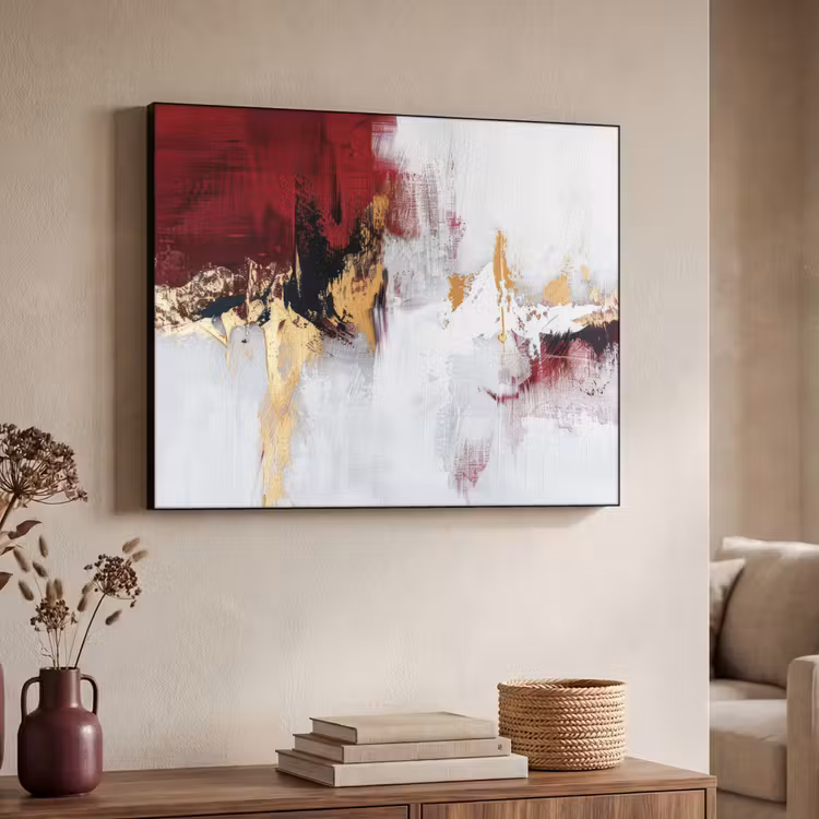 Art Frame - Rood - Marmer - Abstract - Goud - Modern — 4