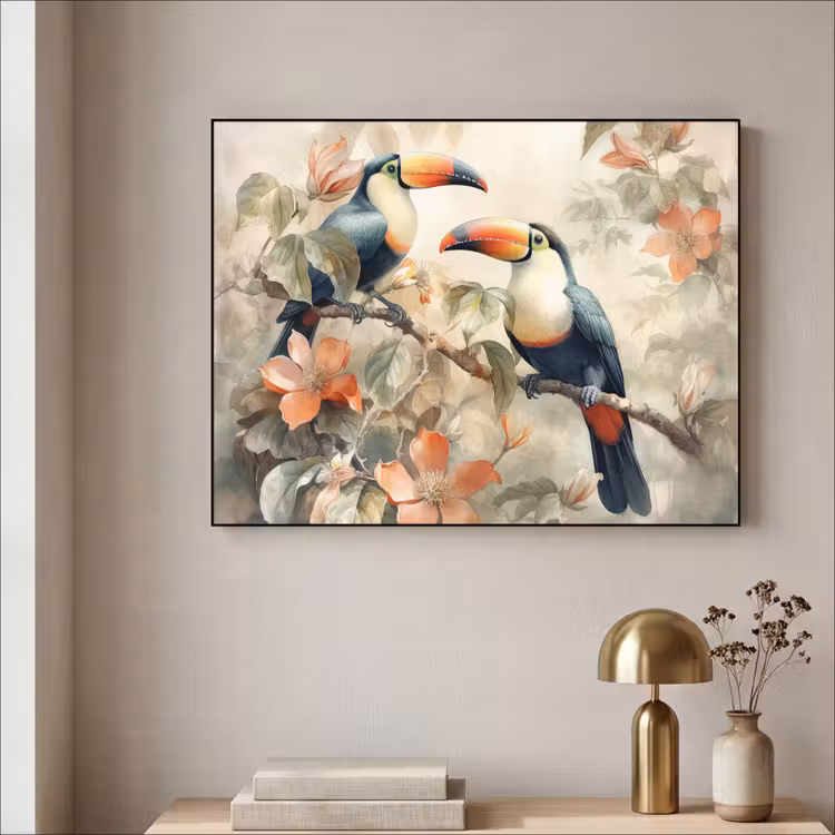Art Frame - Toekan - Vogels - Bloemen - Tak — 3