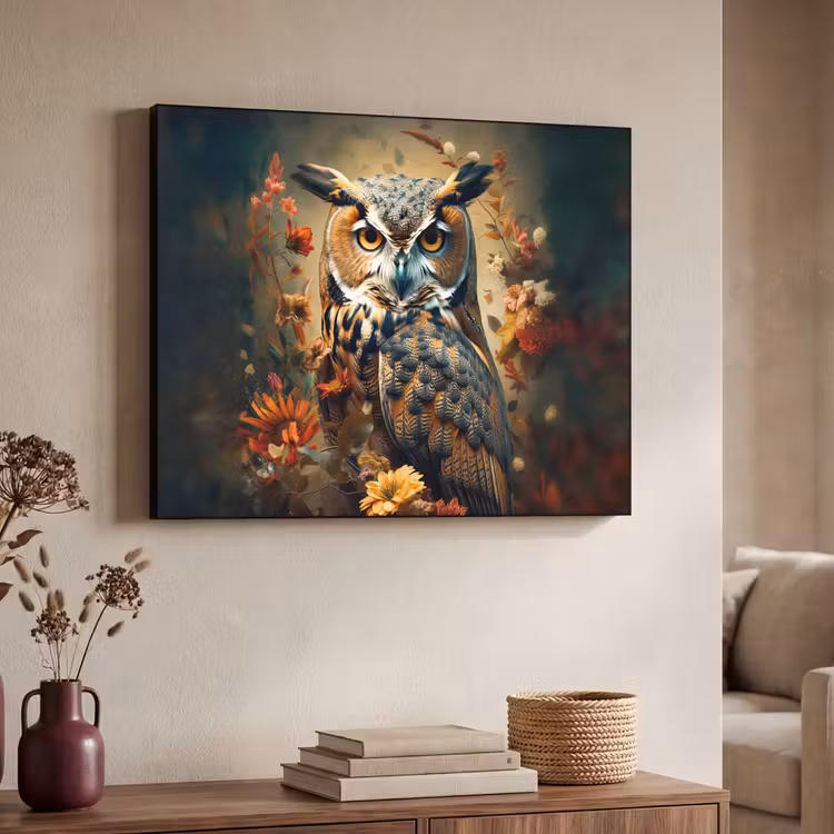 Art Frame - Uil - Vogel - Bloemen - Planten - Botanisch — 4