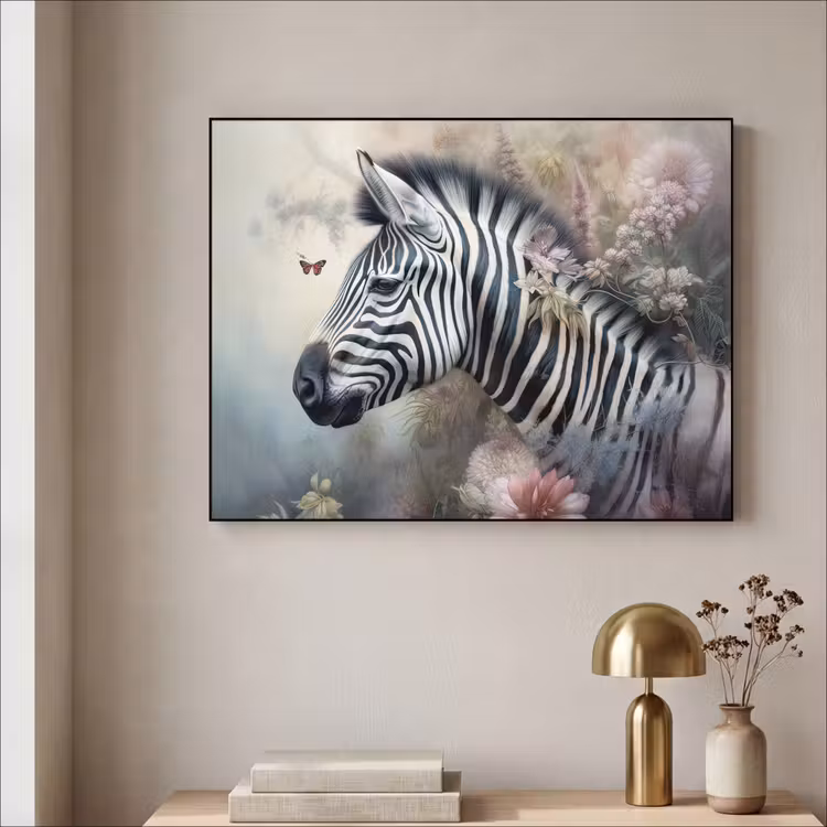 Art Frame - Zebra - Wilde dieren - Vlinder - Bloemen — 3