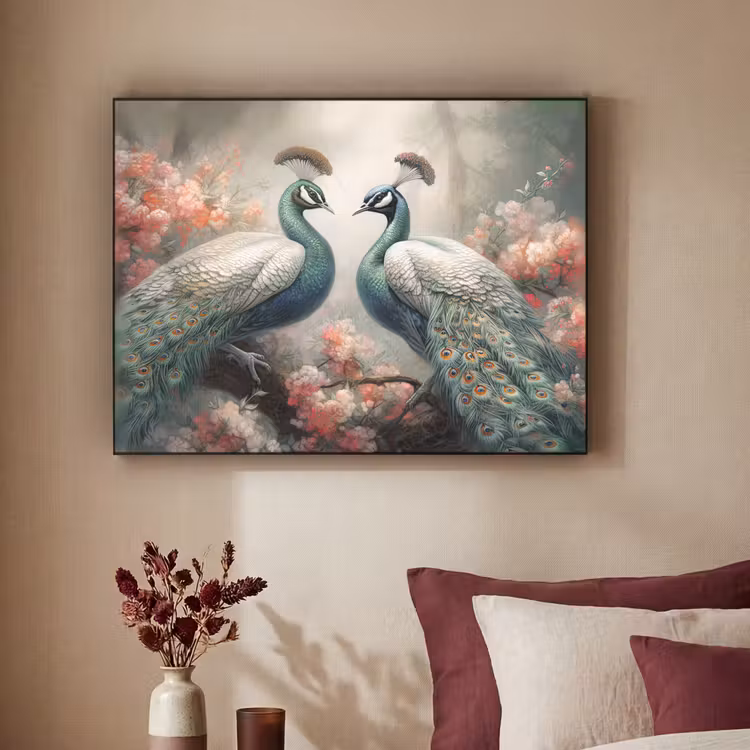 Art Frame - Pauwen - Pauwenveren - Vogels - Bloemen - Natuur — 2