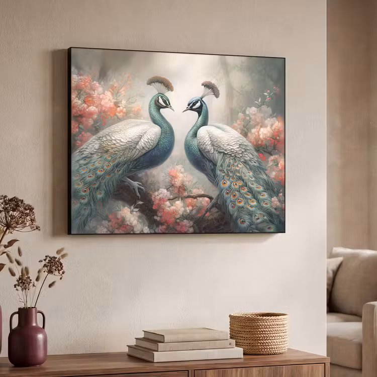 Art Frame - Pauwen - Pauwenveren - Vogels - Bloemen - Natuur — 4