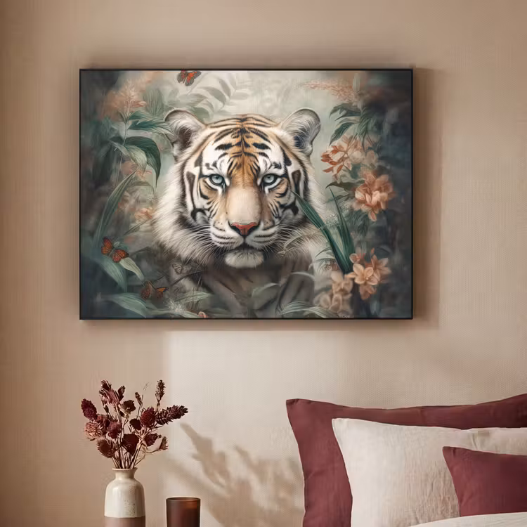 Art Frame - Tijger - Vlinders - Dieren - Jungle - Bloemen — 2