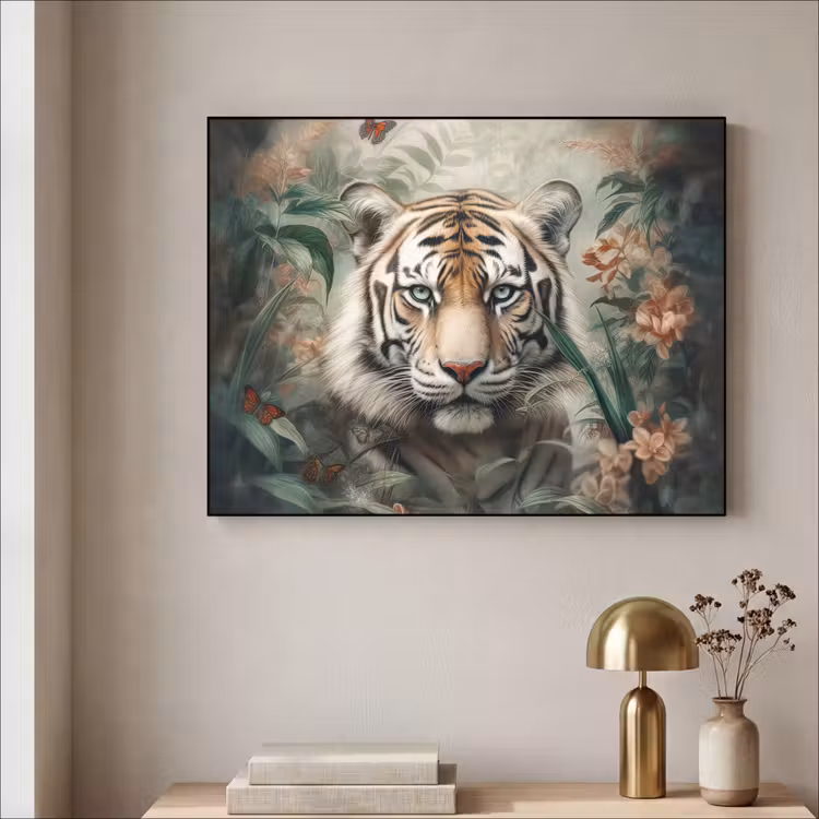Art Frame - Tijger - Vlinders - Dieren - Jungle - Bloemen — 3