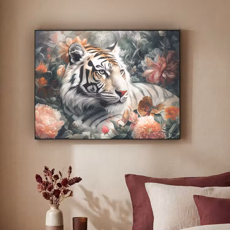 Art Frame - Tijger - Wilde dieren - Bloemen - Jungle — 2