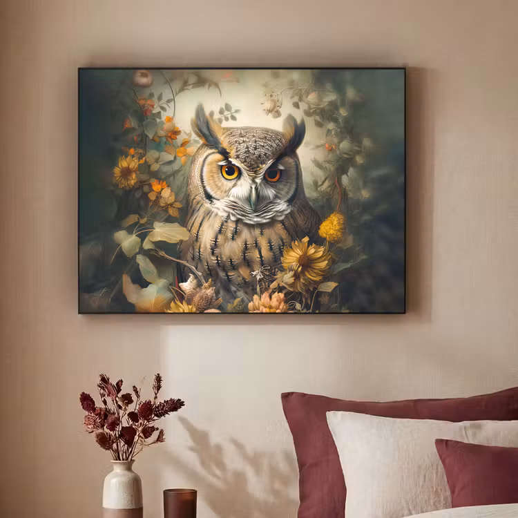 Art Frame - Uil - Vogels - Bloemen - Natuur — 2