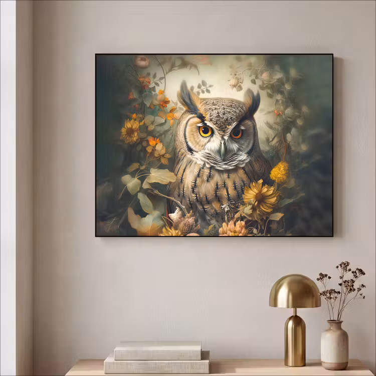 Art Frame - Uil - Vogels - Bloemen - Natuur — 3