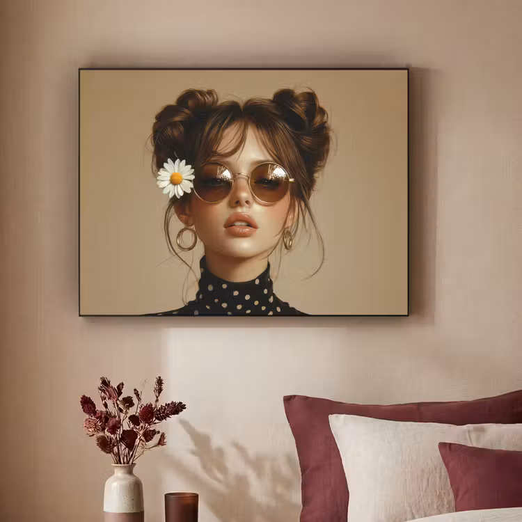 Art Frame - Vrouw - Beige - Bloem - Modern - Portret — 2