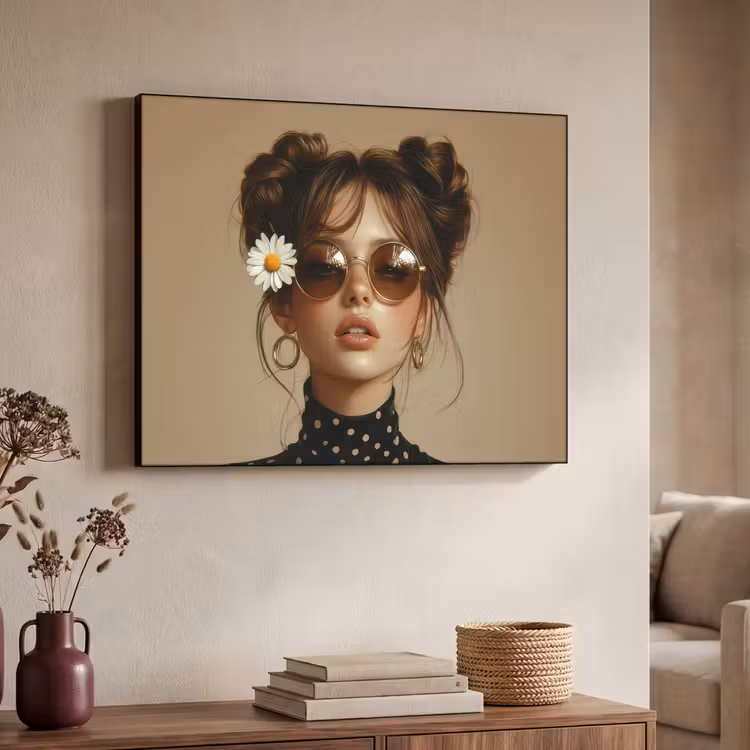 Art Frame - Vrouw - Beige - Bloem - Modern - Portret — 4