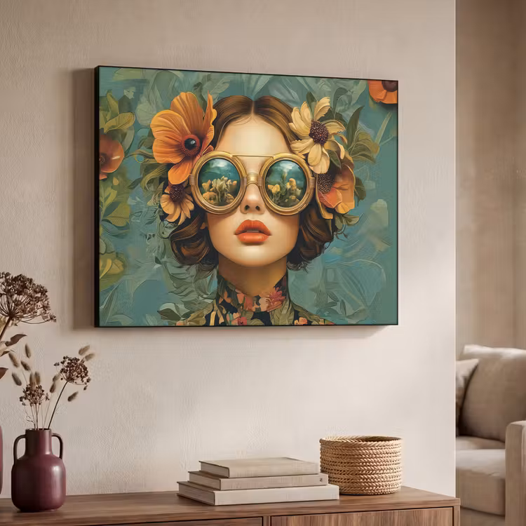 Art Frame - Vrouw - Bloemen - Vlinders - Natuur - Vintage — 4