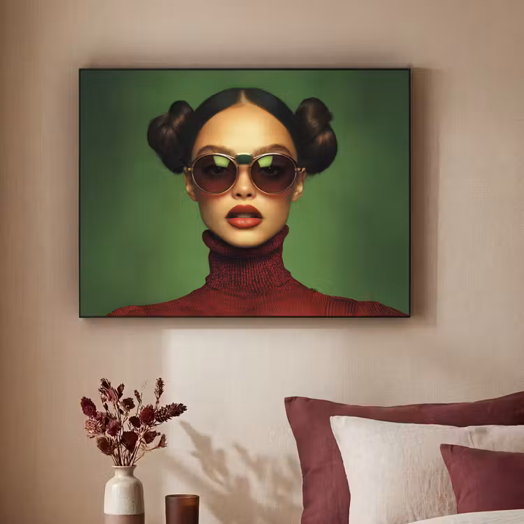 Art Frame - Vrouw - Groen - Bril - Aesthetic - Modern — 2