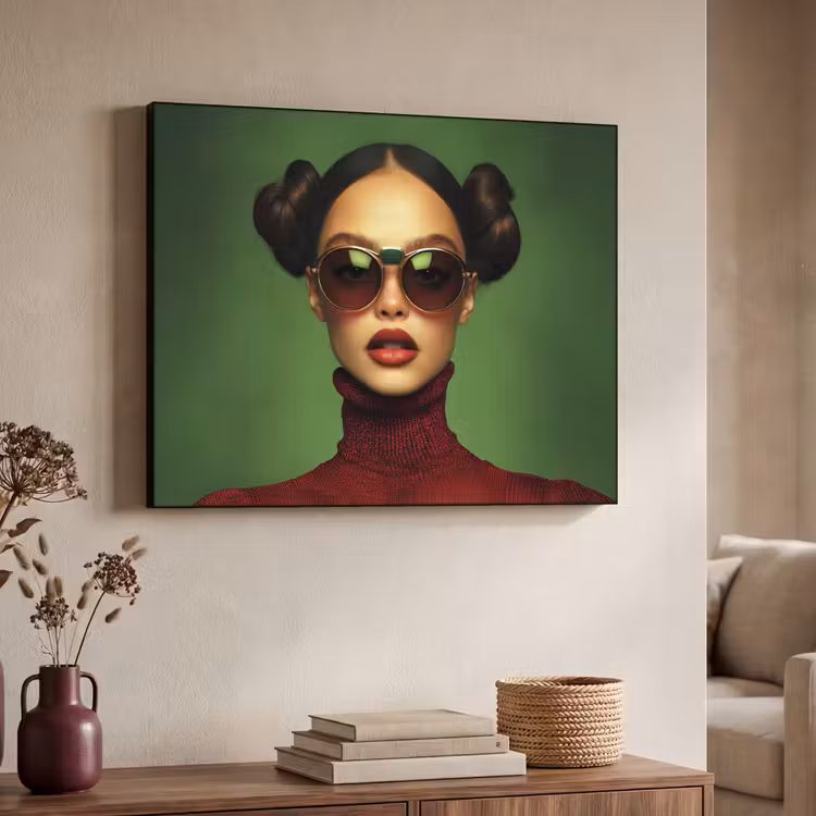Art Frame - Vrouw - Groen - Bril - Aesthetic - Modern — 4