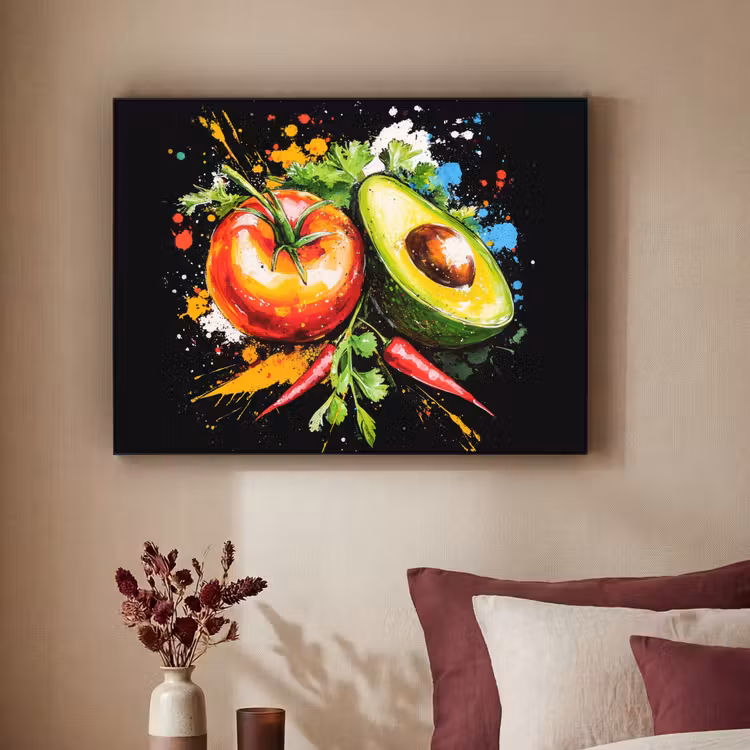 Art Frame - Tomaat - Avocado - Peper - Graffiti - Verf - Modern — 2